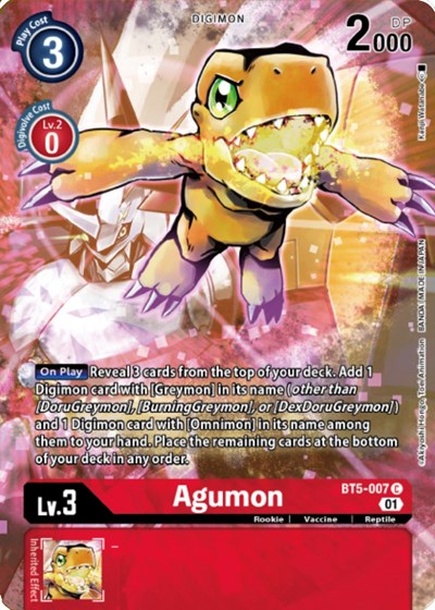 Agumon - BT5-007 (Digimon Royal Knights Card Set) from Battle of Omni