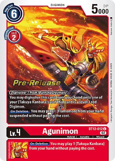 Agunimon from Across Time Pre-Release Cards