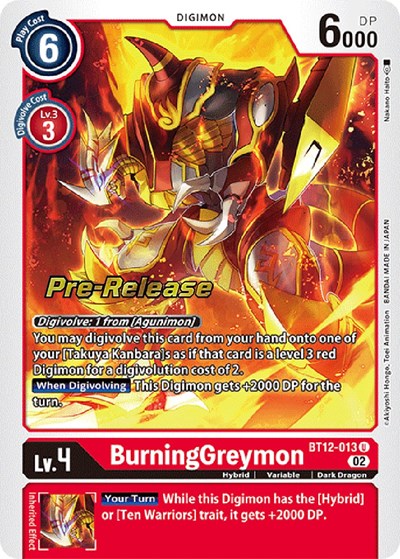 BurningGreymon from Across Time Pre-Release Cards