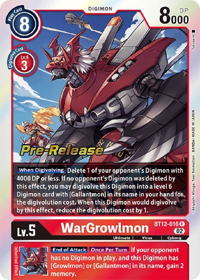WarGrowlmon from Across Time Pre-Release Cards