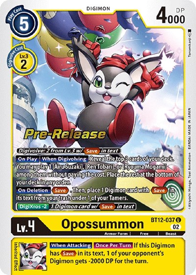 Opossummon from Across Time Pre-Release Cards