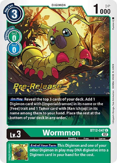 Wormmon from Across Time Pre-Release Cards
