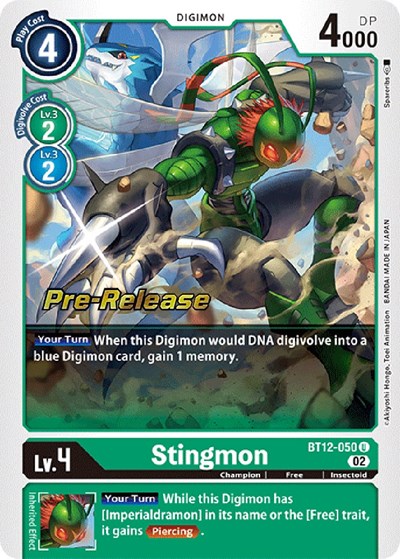 Stingmon from Across Time Pre-Release Cards