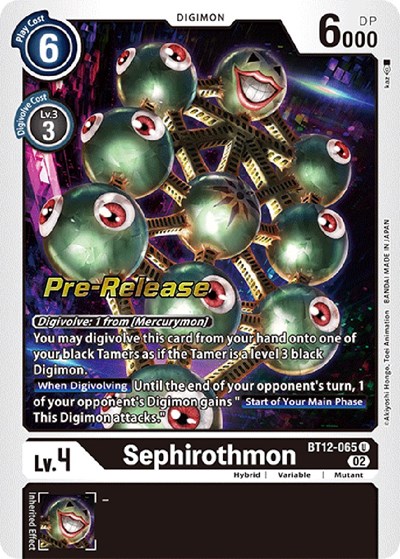Sephirothmon from Across Time Pre-Release Cards