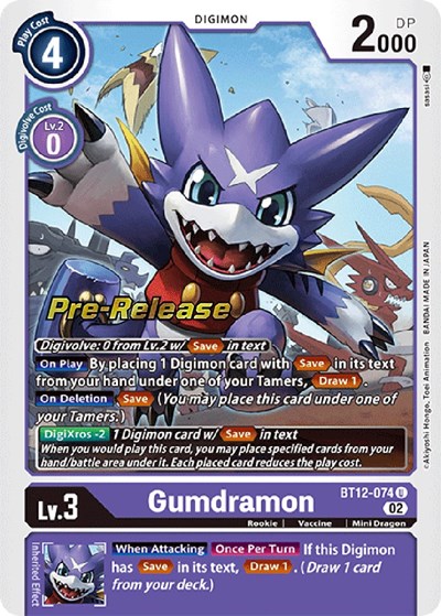 Gumdramon from Across Time Pre-Release Cards