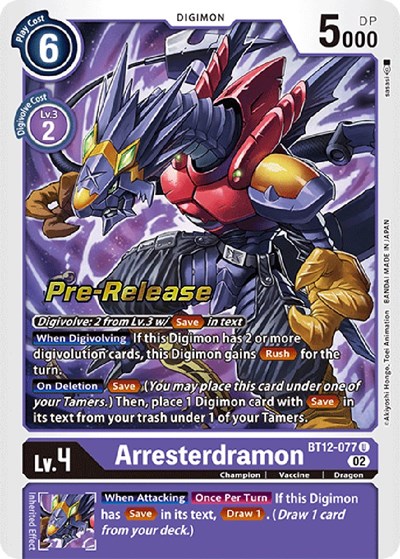 Arresterdramon from Across Time Pre-Release Cards