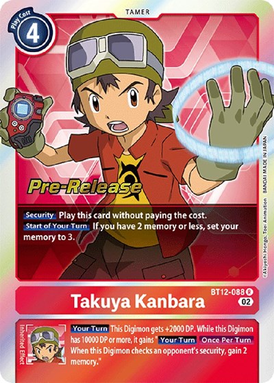 Takuya Kanbara from Across Time Pre-Release Cards