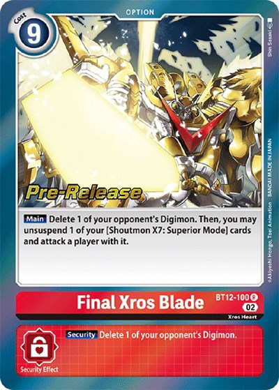Final Xros Blade from Across Time Pre-Release Cards