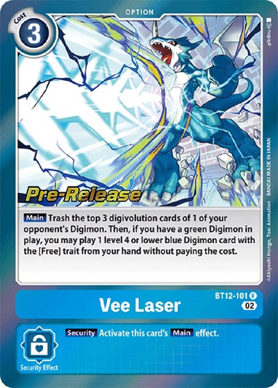 Vee Laser from Across Time Pre-Release Cards