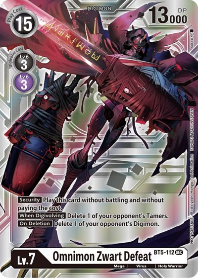 Omnimon Zwart Defeat (Silver Alternate Art) from Alternative Being Booster