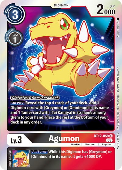 Agumon - BT12-059 (Official Tournament Pack Vol.11) from Across Time