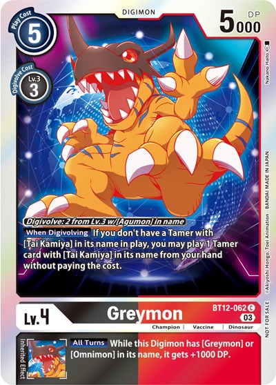 Greymon (Official Tournament Pack Vol.11) from Across Time