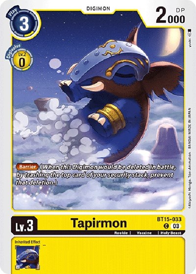 Tapirmon from Exceed Apocalypse