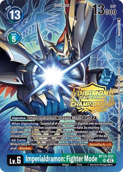 Imperialdramon: Fighter Mode (Championship 2024 Gold Stamp Card Set) from Across Time