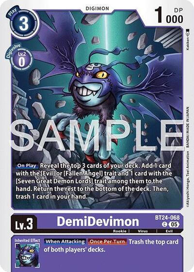 DemiDevimon - Time Stranger Digimon Card Game Trading Card
