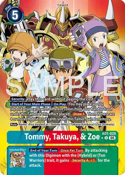Tommy, Takuya, & Zoe (Alternate Art) from Advanced Booster Digimon Generation