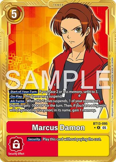 Marcus Damon - BT13-095 (Gold Border) from Advanced Booster Digimon Generation