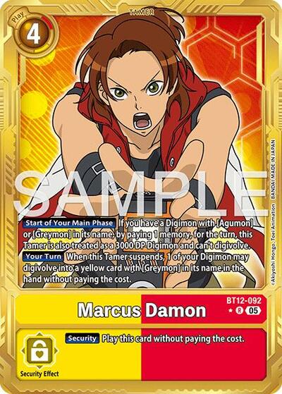 Marcus Damon - BT12-092 (Gold Border) from Advanced Booster Digimon Generation