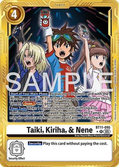 Taiki, Kiriha, & Nene (Gold Border) from Advanced Booster Digimon Generation