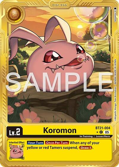 Koromon - BT21-004 (Gold Border) from Advanced Booster Digimon Generation