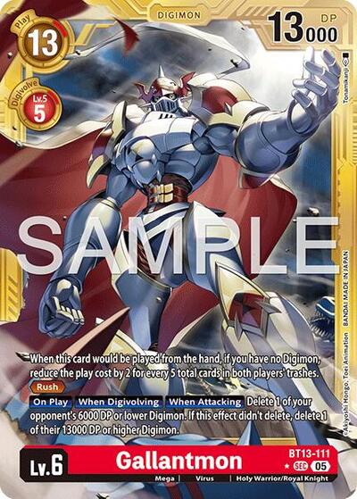 Gallantmon - BT13-111 (Gold Border) – BT13-111 Advanced Booster Digimon Generation Digimon Card Game Trading Card thumbnail 2