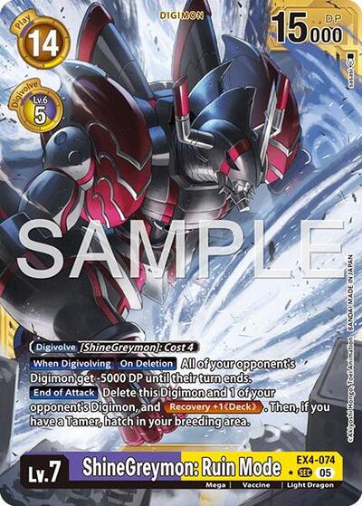 ShineGreymon: Ruin Mode (Gold Border) from Advanced Booster Digimon Generation