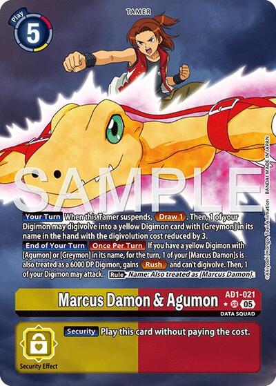 Marcus Damon & Agumon (Alternate Art) – AD1-021 Advanced Booster Digimon Generation Digimon Card Game Trading Card thumbnail 2