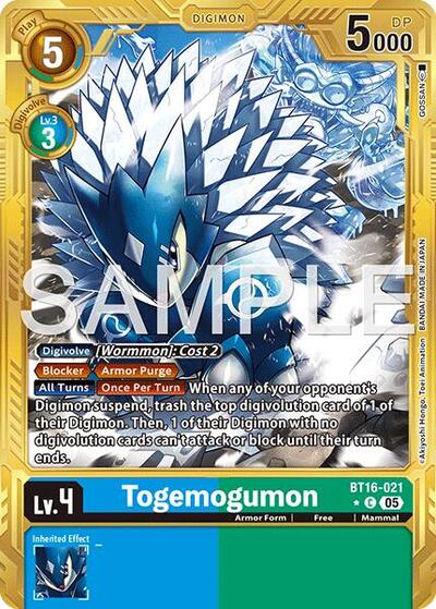 Togemogumon (Gold Border) from Advanced Booster Digimon Generation