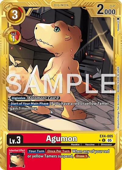 Agumon - EX4-005 (Gold Border) from Advanced Booster Digimon Generation
