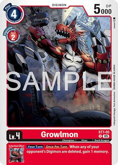 Growlmon - ST7-05 (Reprint) - Advanced Booster Digimon Generation Digimon Card Game Trading Card