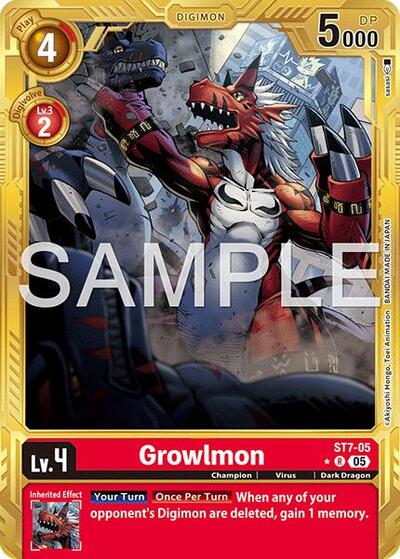 Growlmon - ST7-05 (Gold Border) from Advanced Booster Digimon Generation