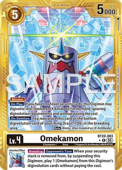 Omekamon - BT20-083 (Gold Border) from Advanced Booster Digimon Generation