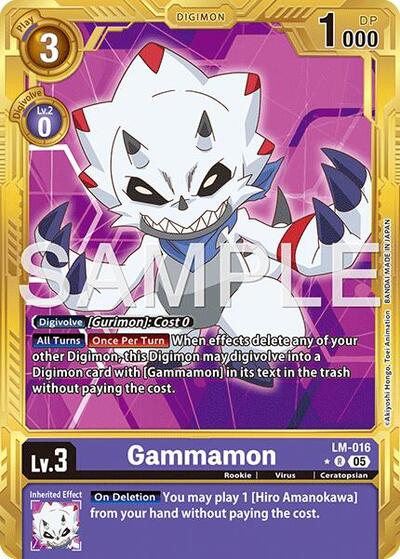 Gammamon - LM-016 (Gold Border) from Advanced Booster Digimon Generation