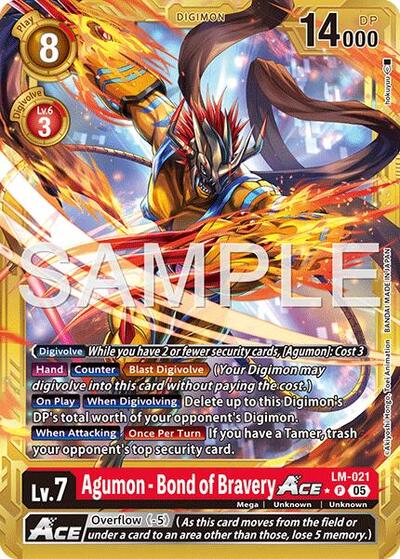 Agumon - Bond of Bravery ACE (Gold Border) from Advanced Booster Digimon Generation