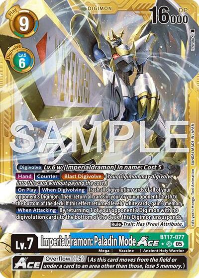 Imperialdramon: Paladin Mode ACE (Gold Border) from Advanced Booster Digimon Generation