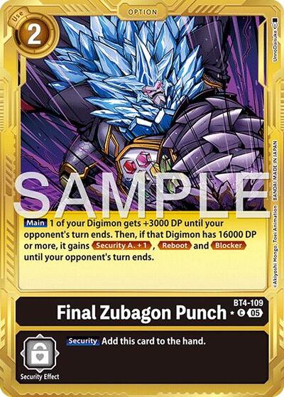 Final Zubagon Punch (Gold Border) from Advanced Booster Digimon Generation