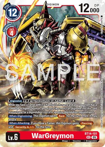 WarGreymon - BT14-101 (Reprint) from Advanced Booster Digimon Generation