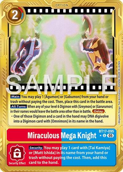 Miraculous Mega Knight (Gold Border) from Advanced Booster Digimon Generation