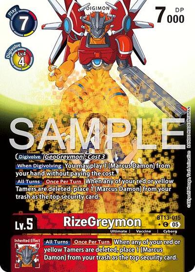 RizeGreymon - BT13-015 (Alternate Art) from Advanced Booster Digimon Generation