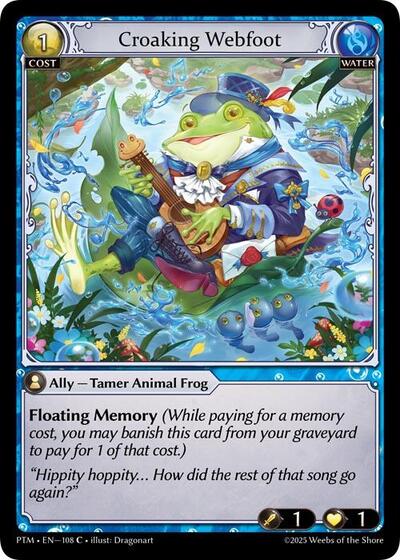 Croaking Webfoot (Foil) - Phantom Monarchs Grand Archive Trading Card