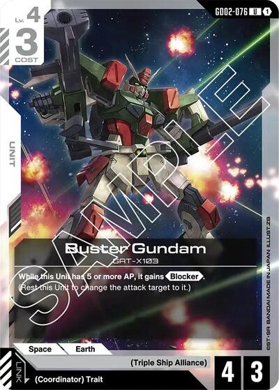 Buster Gundam – GD02-076 Dual Impact Gundam Card Game Trading Card