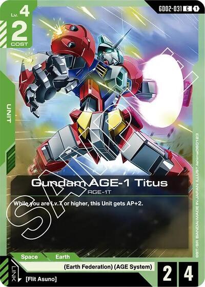Gundam AGE-1 Titus – GD02-031 Dual Impact Gundam Card Game Trading Card