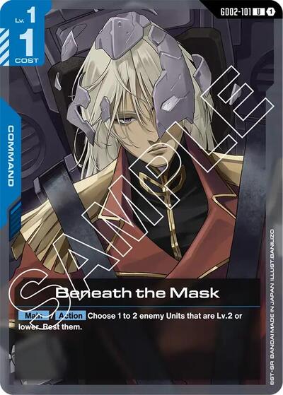 Beneath the Mask – GD02-101 Dual Impact Gundam Card Game Trading Card