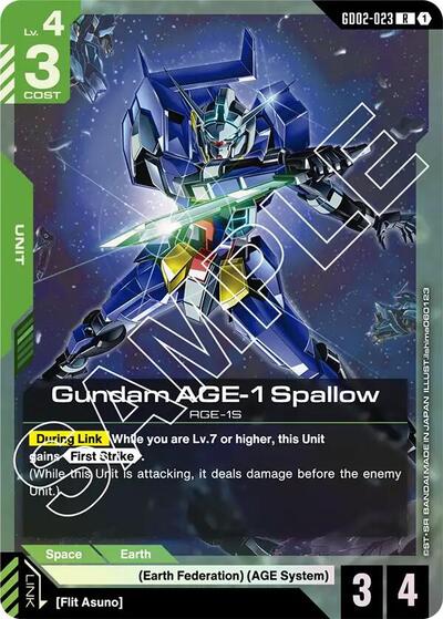 Gundam AGE-1 Spallow – GD02-023 Dual Impact Gundam Card Game Trading Card