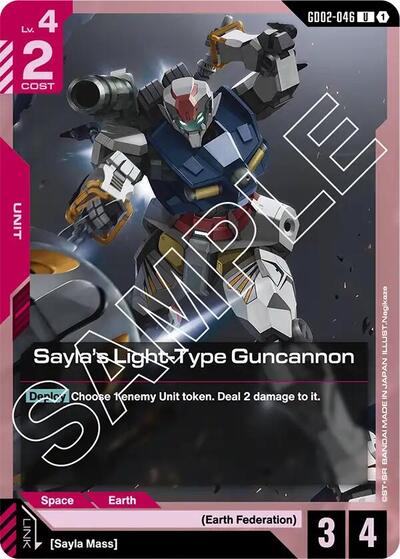 Sayla's Light-Type Guncannon - Dual Impact Gundam Card Game Trading Card