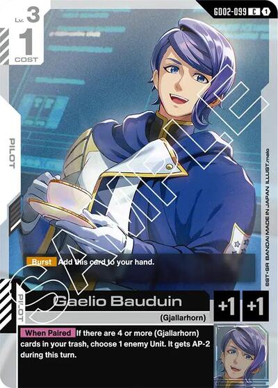 Gaelio Bauduin – GD02-099 Dual Impact Gundam Card Game Trading Card