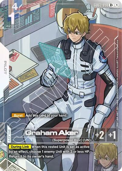 Graham Aker (R+) (Alternate Art) - Steel Requiem Gundam Card Game Trading Card