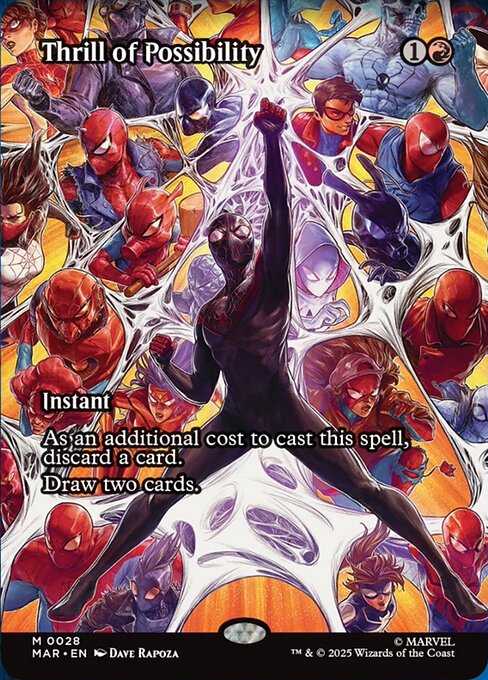 Thrill of Possibility (Non-Foil) (Borderless) (Source Material) - Marvel Universe Magic The Gathering Trading Card