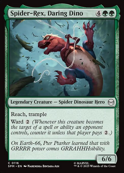 Spider-Rex, Daring Dino (Non-Foil) - Marvel's Spider-Man Magic The Gathering Trading Card