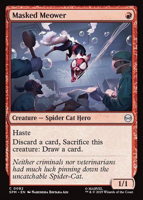 Masked Meower (Non-Foil) - Marvel's Spider-Man Magic The Gathering Trading Card